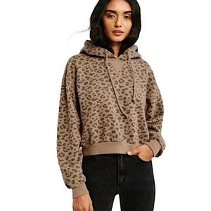 Abercrombie Leopard Print High-Low Hoodie